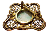 Jadeite Silver Gilt And Enamel Brooch With Bats Signed Qing