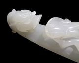 White Jade Dragon Belt Hook 18th Century - Qing