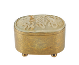 Jade-Inset Gilt Box Chinese Ming Dynasty