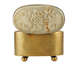 Jade-Inset Gilt Box Chinese Ming Dynasty