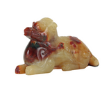 Jade Yellow And Red Mythical Lion Ming/Qing