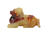 Jade Yellow And Red Mythical Lion Ming/Qing