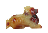 Jade Yellow And Red Mythical Lion Ming/Qing