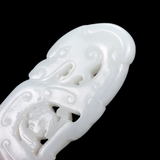 Dragon And Phoenix Openwork White Jade Plaque