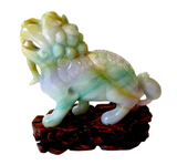 Jadeite Lavender & Apple Green Lion - Qing