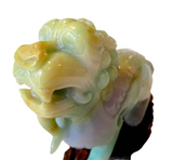 Jadeite Lavender & Apple Green Lion - Qing