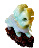 Jadeite Lavender & Apple Green Lion - Qing