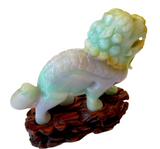 Jadeite Lavender & Apple Green Lion - Qing
