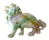 Jadeite Lavender & Apple Green Lion - Qing