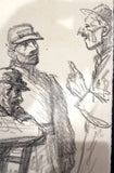 Steinlen, Théophile Alexandre Original Charcoal Drawing Soldiers Signed Circa 1900