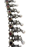 Garnet & Silver Necklace Scheidt Victorian 19th Century
