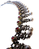 Garnet & Silver Necklace Scheidt Victorian 19th Century