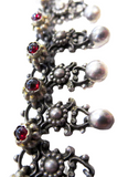 Garnet & Silver Necklace Scheidt Victorian 19th Century