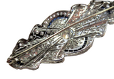 Diamond And Sapphire Platinum Brooch Art Deco