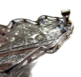 Diamond And Sapphire Platinum Brooch Art Deco