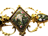Micro Mosaic Gold Brooch Antique Italian