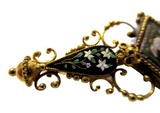 Micro Mosaic Gold Brooch Antique Italian