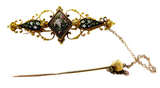 Micro Mosaic Gold Brooch Antique Italian