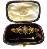 Micro Mosaic Gold Brooch Antique Italian