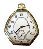 Gold Egyptian Revival Pocket Watch Longines Art Nouveau 18k Exceptional