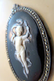Silver & Enamel Vanity Cosmetic Case With Cameo French Circa 1900 Signed