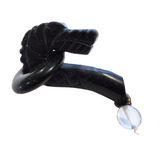 Coral Onyx Gold Rock Crystal Art Deco Style Necklace Horse Head Clasp