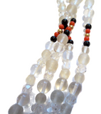 Coral Onyx Gold Rock Crystal Art Deco Style Necklace Horse Head Clasp