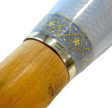 Antique Silver And Enamel Parasol Handle Original Case