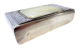 Antique Silver Snuff Box Mother Of Pearl "Last Supper"