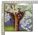 Enamel Vanity Box Art Nouveau Silver French Signed