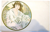 Mucha Original Postcards - Months - Circa 1900