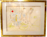 Roberto Matta Original Crayon, Pencil And Graphite Drawing