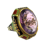 Art Nouveau Gold Enamel And Amethyst Ring Marcus & Co