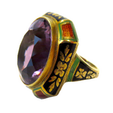 Art Nouveau Gold Enamel And Amethyst Ring Marcus & Co