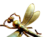 Dragonfly Art Nouveau 14K Brooch Spring Loaded Signed Hedges