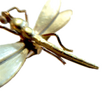 Dragonfly Art Nouveau 14K Brooch Spring Loaded Signed Hedges