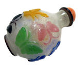 Peking Glass Overlay Snuff Bottle Butterflies 19th Century - Qing