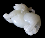 Jade White Dog Lion Fictitious Mythical 19th Century
