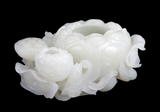 White Jade Bowl Water Coupe Lotus Flowers