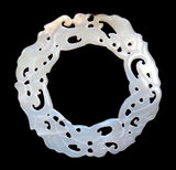 White Jade Dragon Bi Pendant Translucent Han Dynasty
