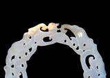 White Jade Dragon Bi Pendant Translucent Han Dynasty