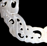 White Jade Dragon Bi Pendant Translucent Han Dynasty