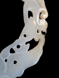 White Jade Dragon Bi Pendant Translucent Han Dynasty