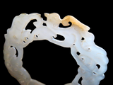 White Jade Dragon Bi Pendant Translucent Han Dynasty