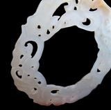 White Jade Dragon Bi Pendant Translucent Han Dynasty