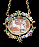Cameo Gold And Enamel Mounted Pendant Renaissance