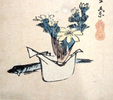 Hiroshige Print Flowers Fish Adonis Plant and Dried Fish