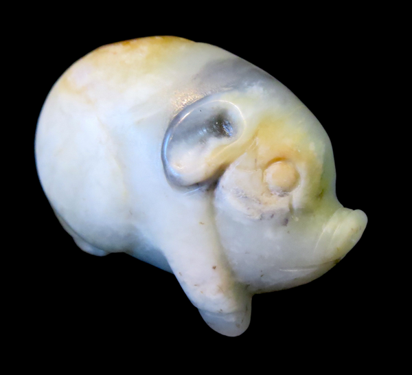 Celadon & Brown Jade PIG Qing