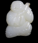 White Jade Merchant Boy With Bat 18th Century