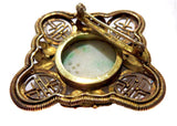 Jadeite Silver Gilt And Enamel Brooch With Bats Signed Qing